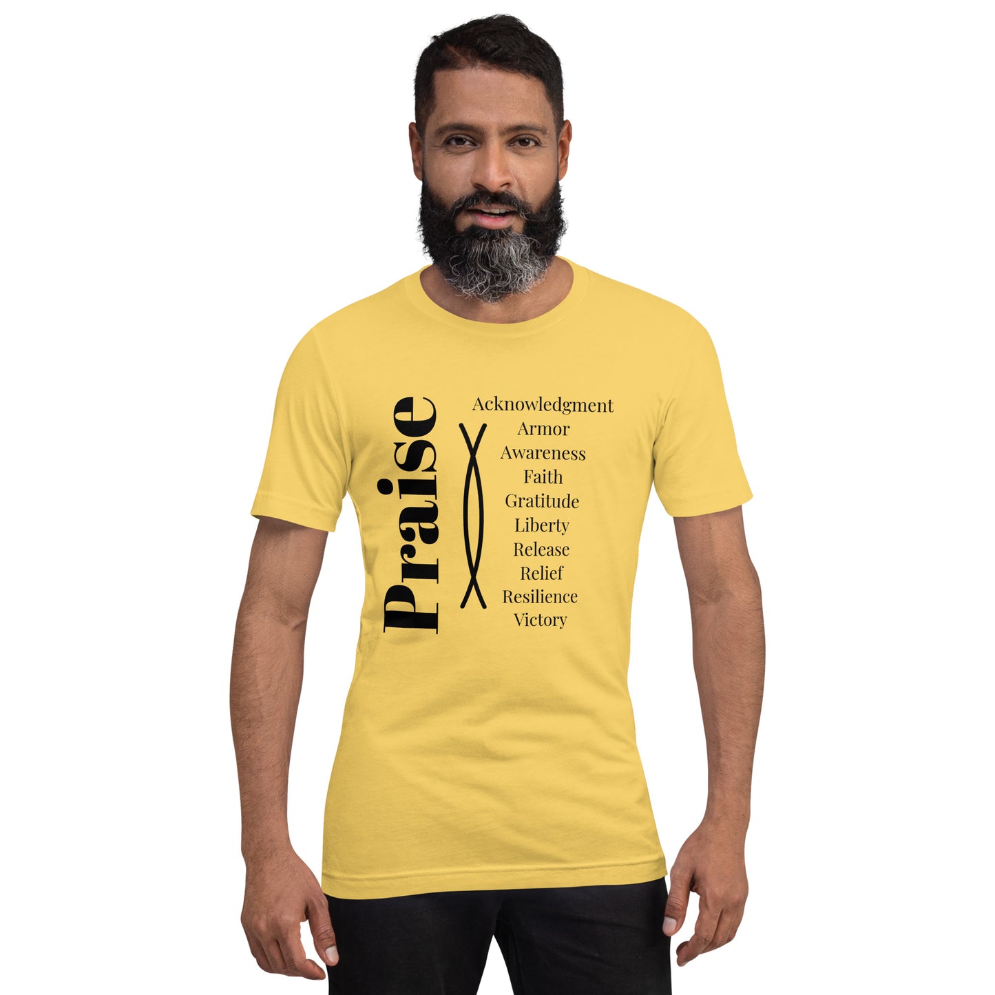 Praise Unisex cotton t-shirt - Black Print