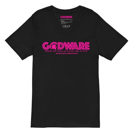 Godware Short Sleeve V-Neck T-Shirt - Pink Berry