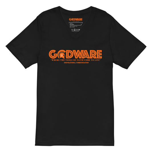 Godware Short Sleeve V-Neck T-Shirt - Orange Melon