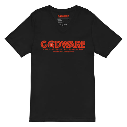 Godware Short Sleeve V-Neck T-Shirt - Red Poppy