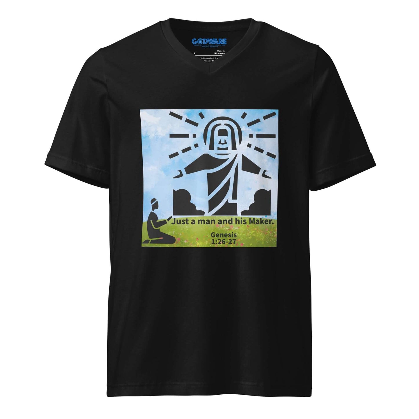 Man praying with God image