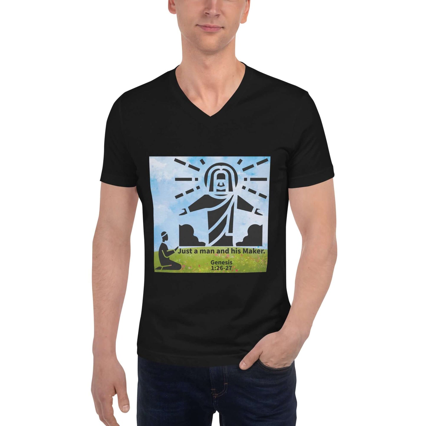 Man praying with God image