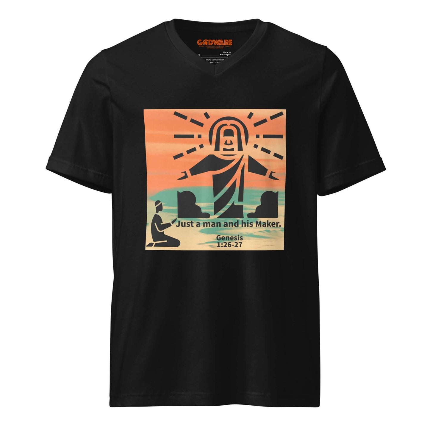 Man praying with God image