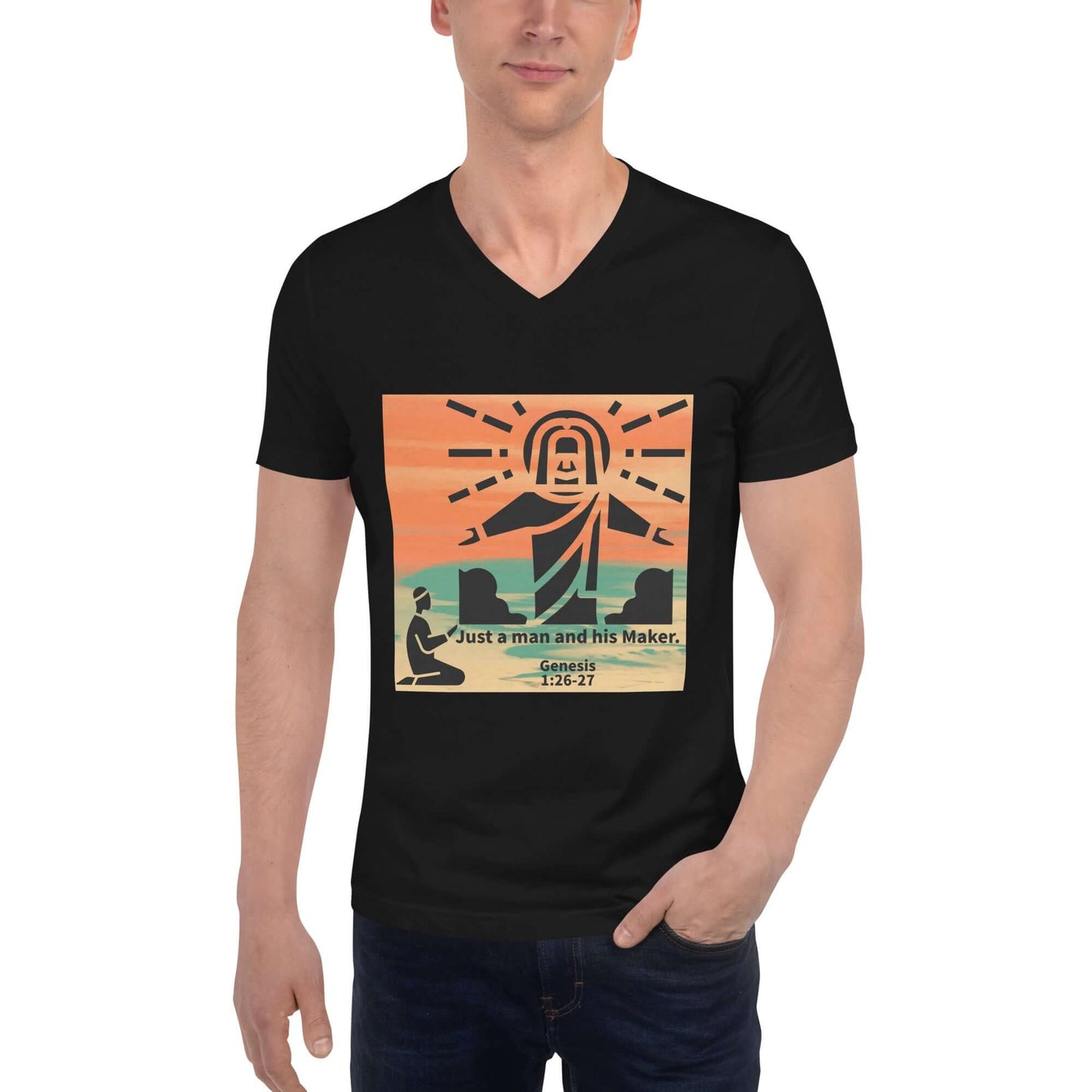 Man praying with God image