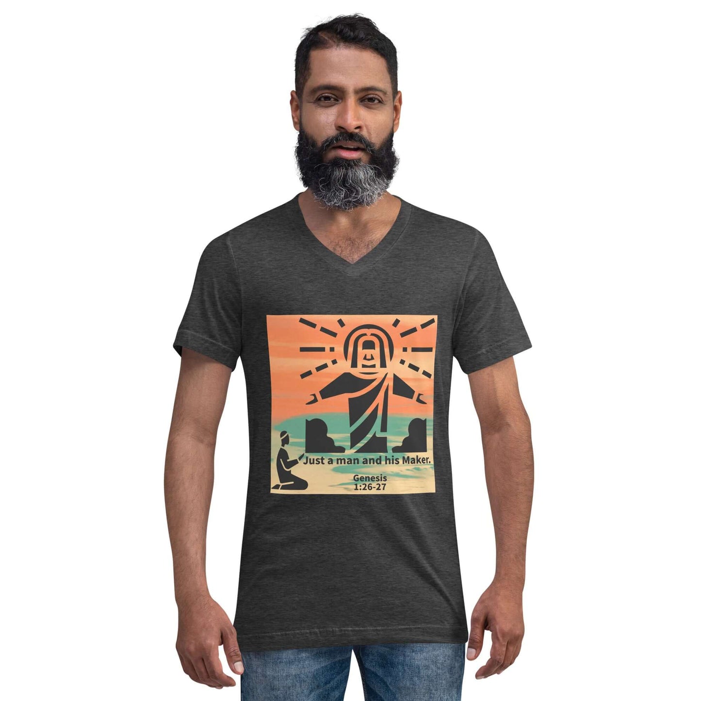 Man praying with God image