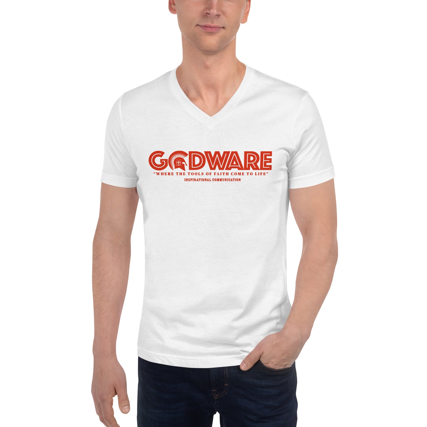Godware Short Sleeve V-Neck T-Shirt - Red Poppy