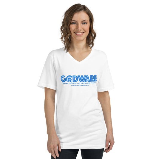 Godware Short Sleeve V-Neck T-Shirt - Detroit Blue