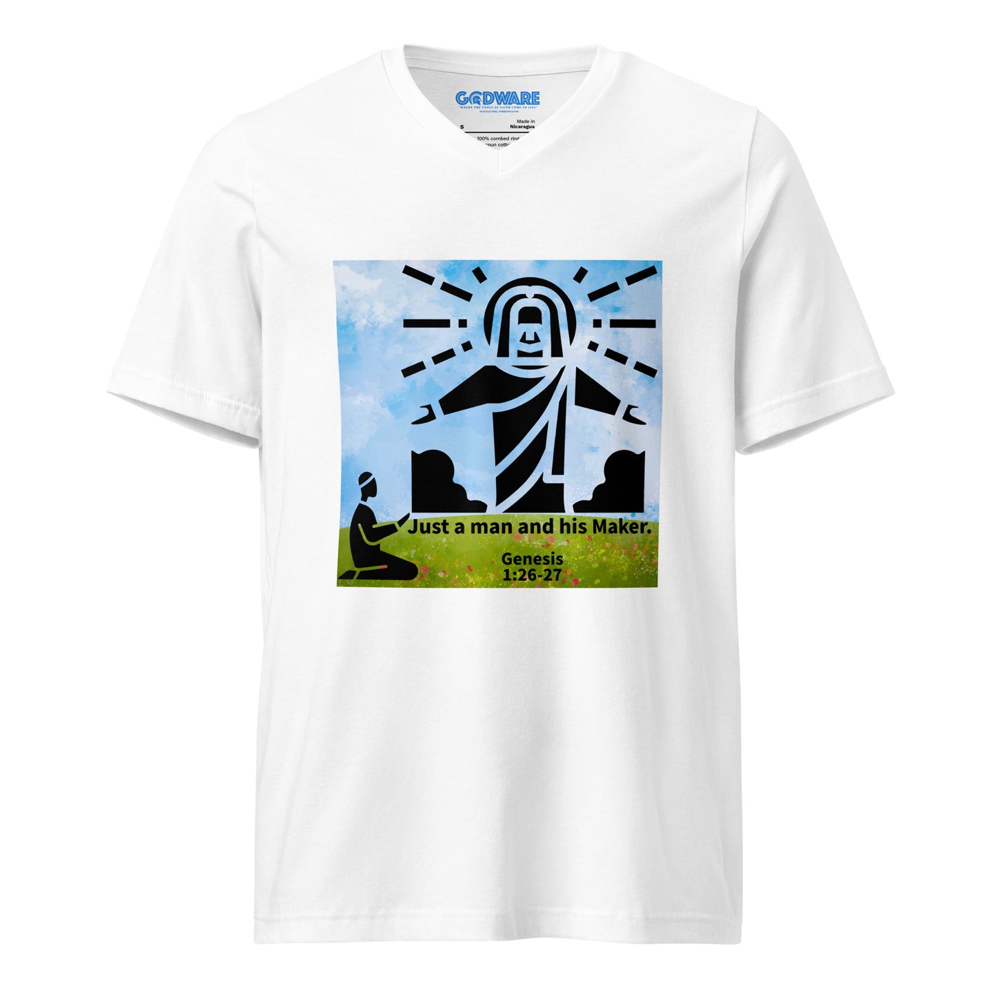 Men's inspirational v-neck t-shirt in soft cotton