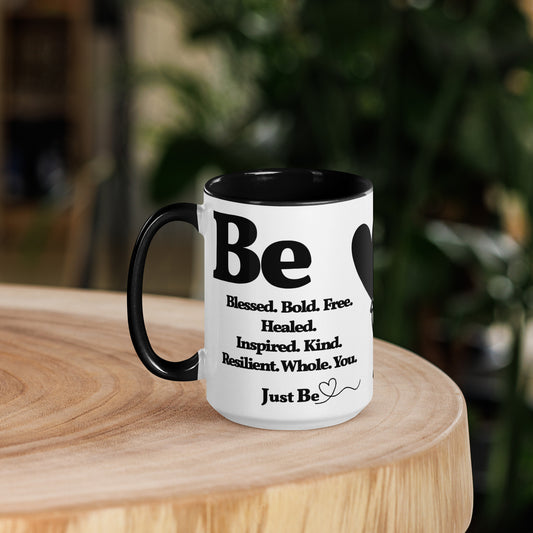 Mug - Be Inspired - White & Black ceramic