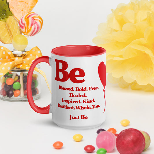 Mug - Be Inspired - White & Red ceramic