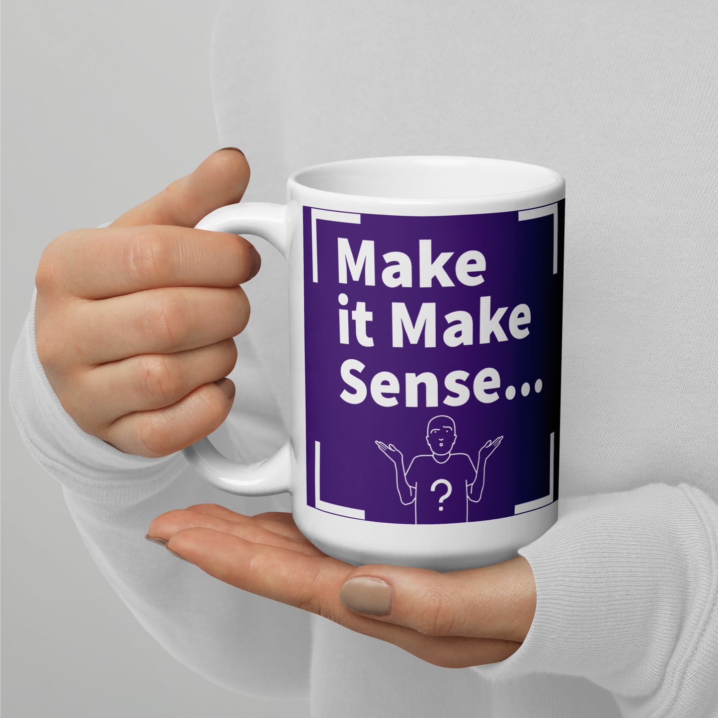 Make Sense Purple/White glossy mug