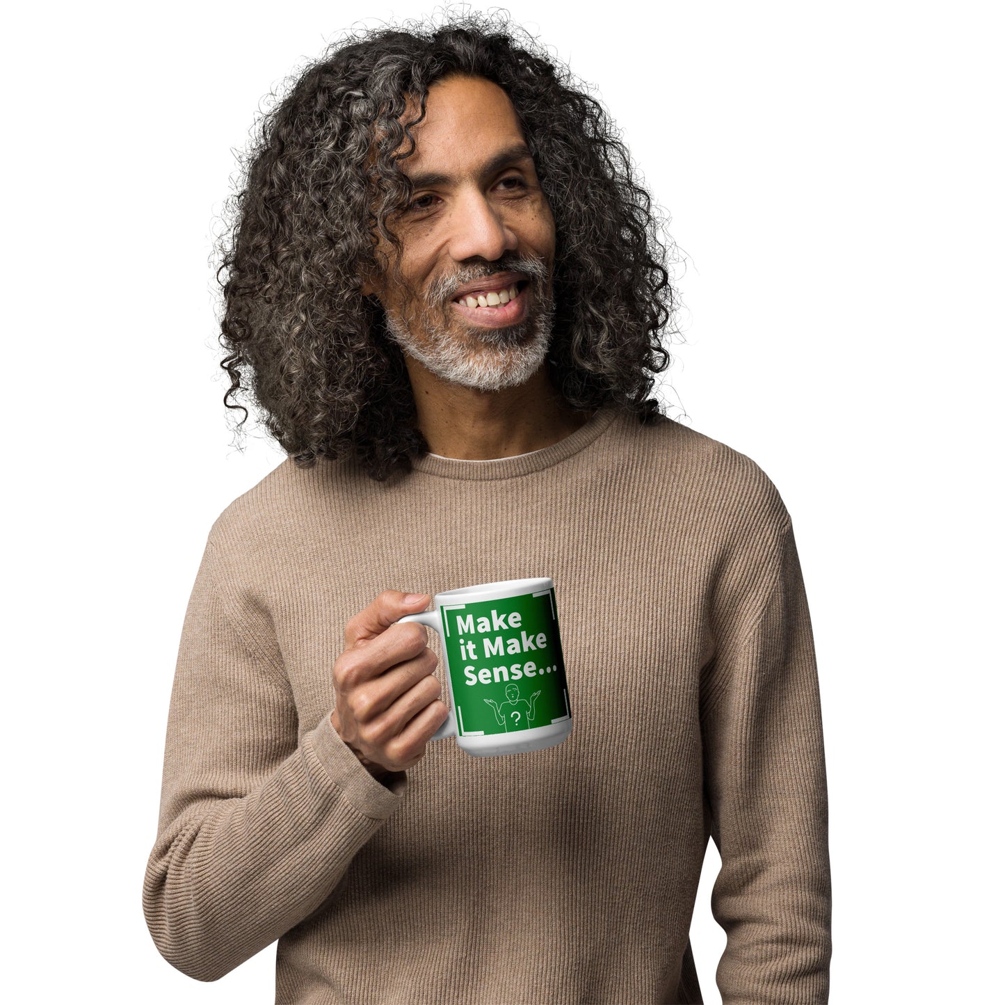 Make Sense Green/White glossy mug