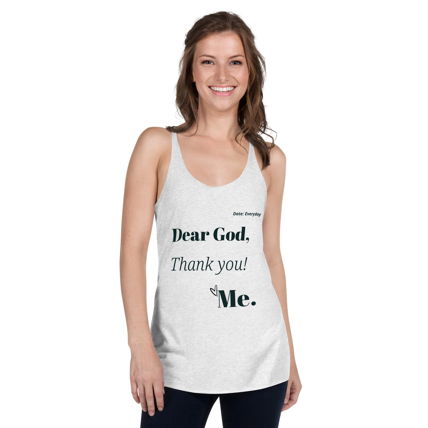 Dear God Women's Racerback Tank - Black Print