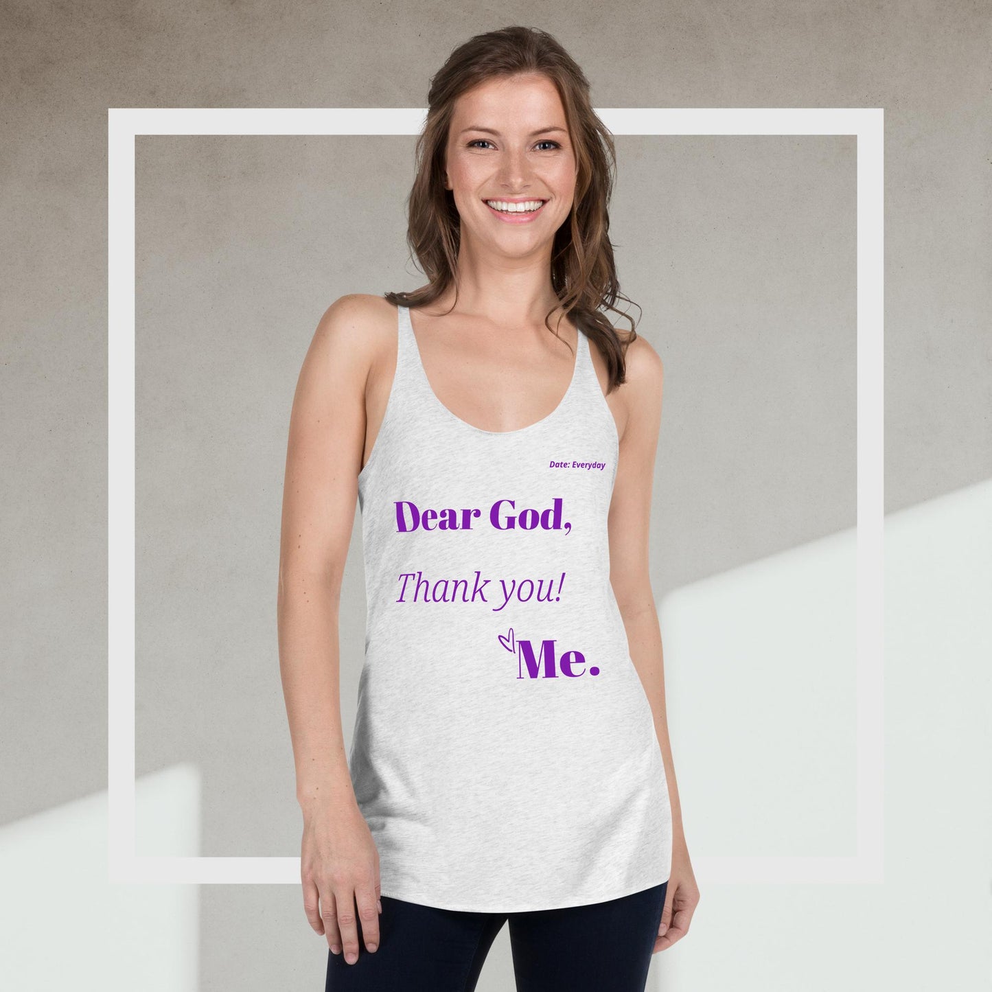 Dear God Women's Racerback Tank - Purple Print