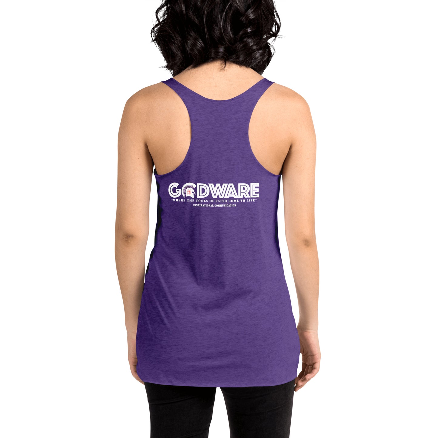 Dear God Women's Racerback Tank - White Print