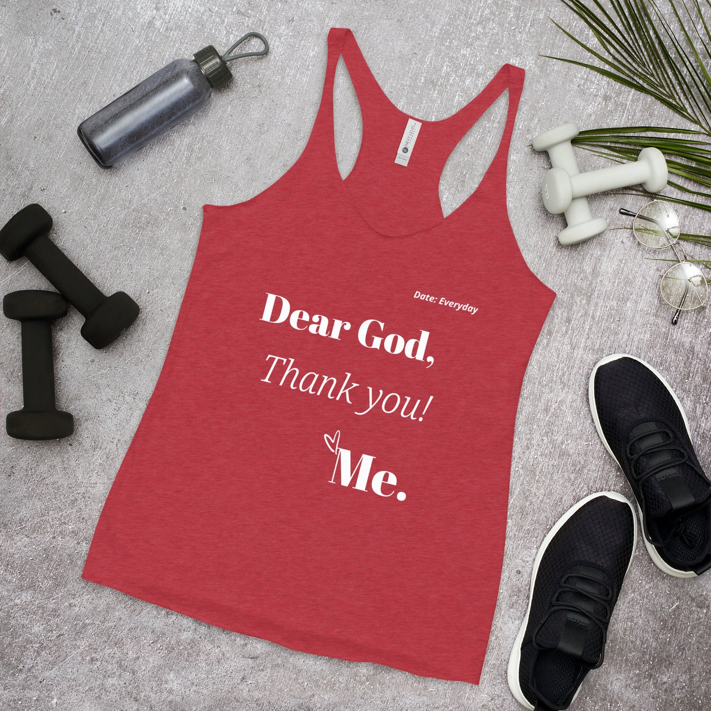 Dear God Women's Racerback Tank - White Print