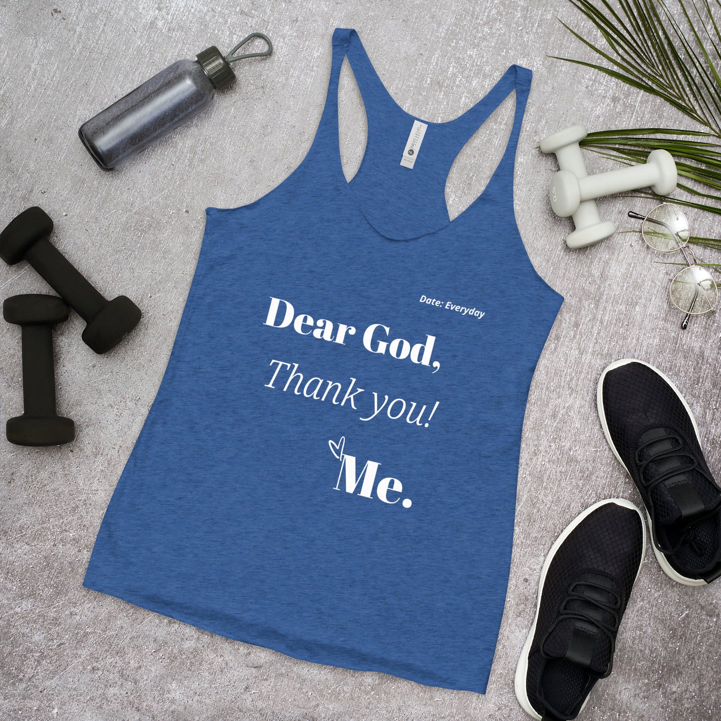 Dear God Women's Racerback Tank - White Print