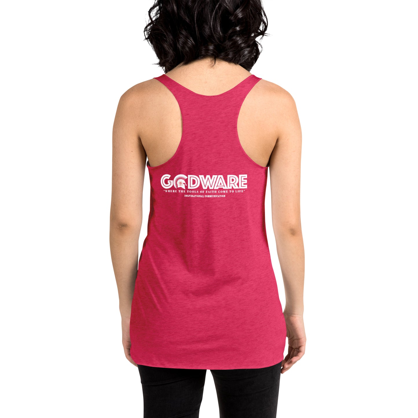Dear God Women's Racerback Tank - White Print