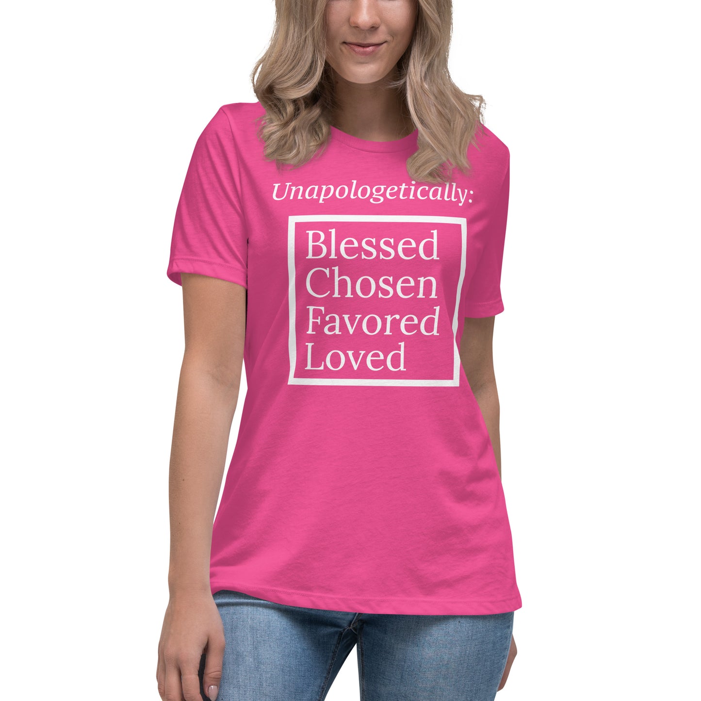Unapologetic Women's Relaxed Cotton Tee (White print)