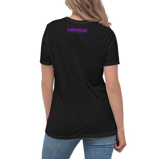 Unapologetic Women's Relaxed Cotton Tee (Purple print)