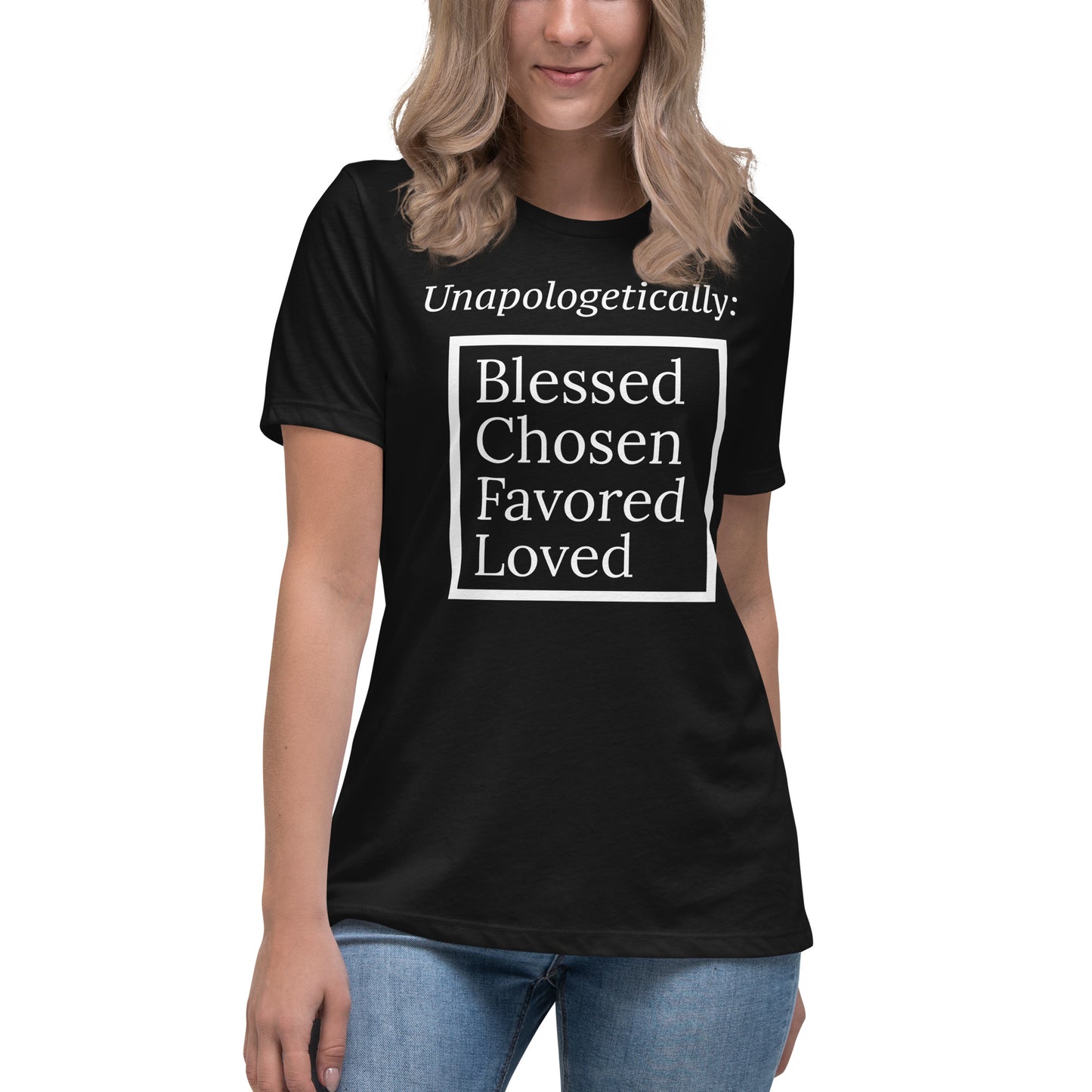 Unapologetic Women's Relaxed Cotton Tee (White print)