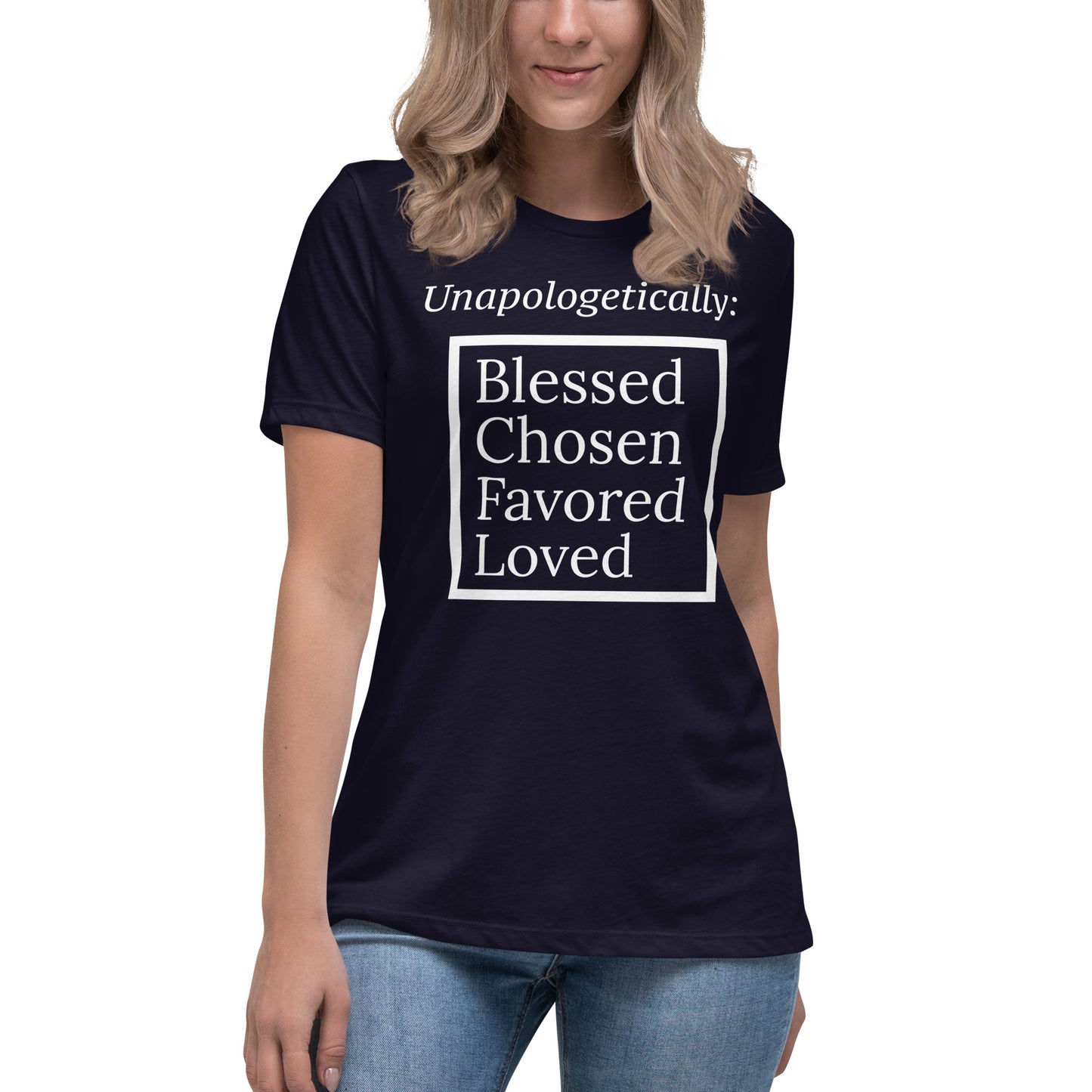 Unapologetic Women's Relaxed Cotton Tee (White print)