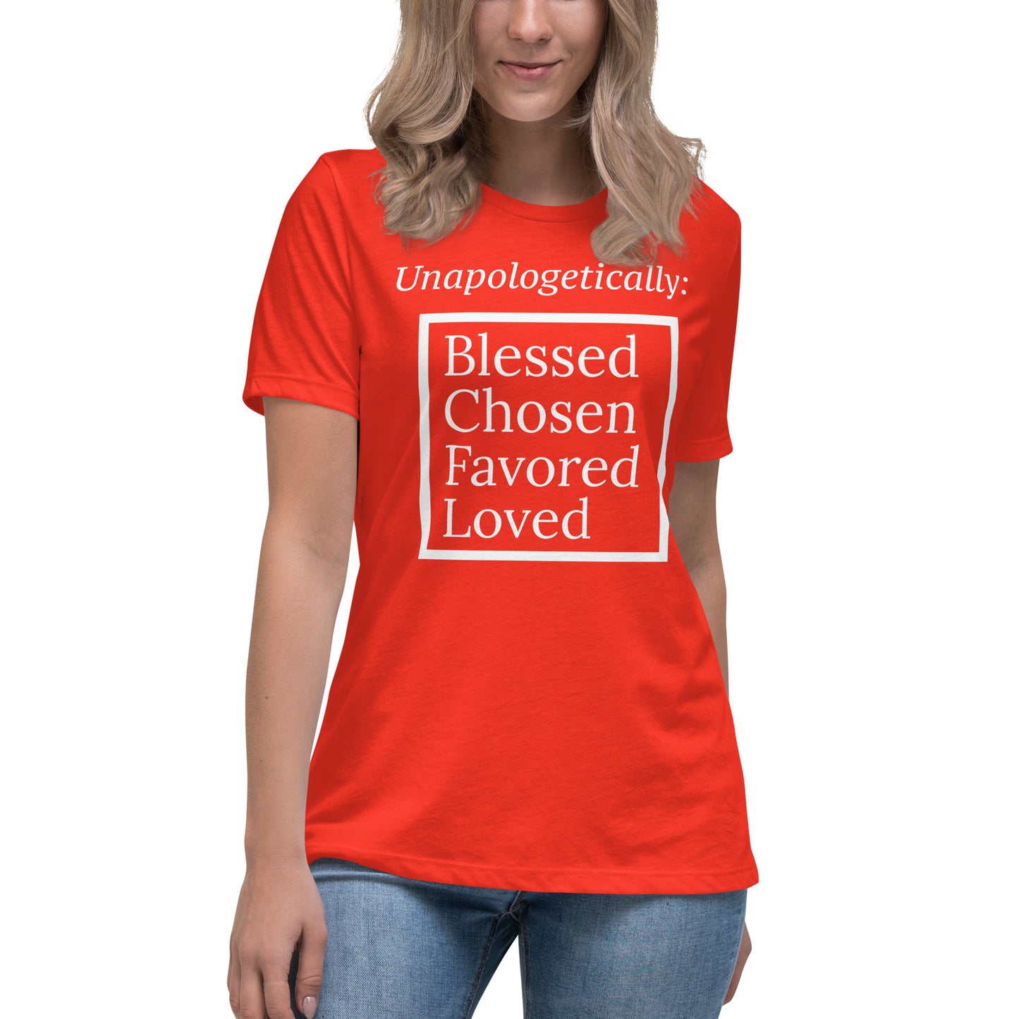 Unapologetic Women's Relaxed Cotton Tee (White print)
