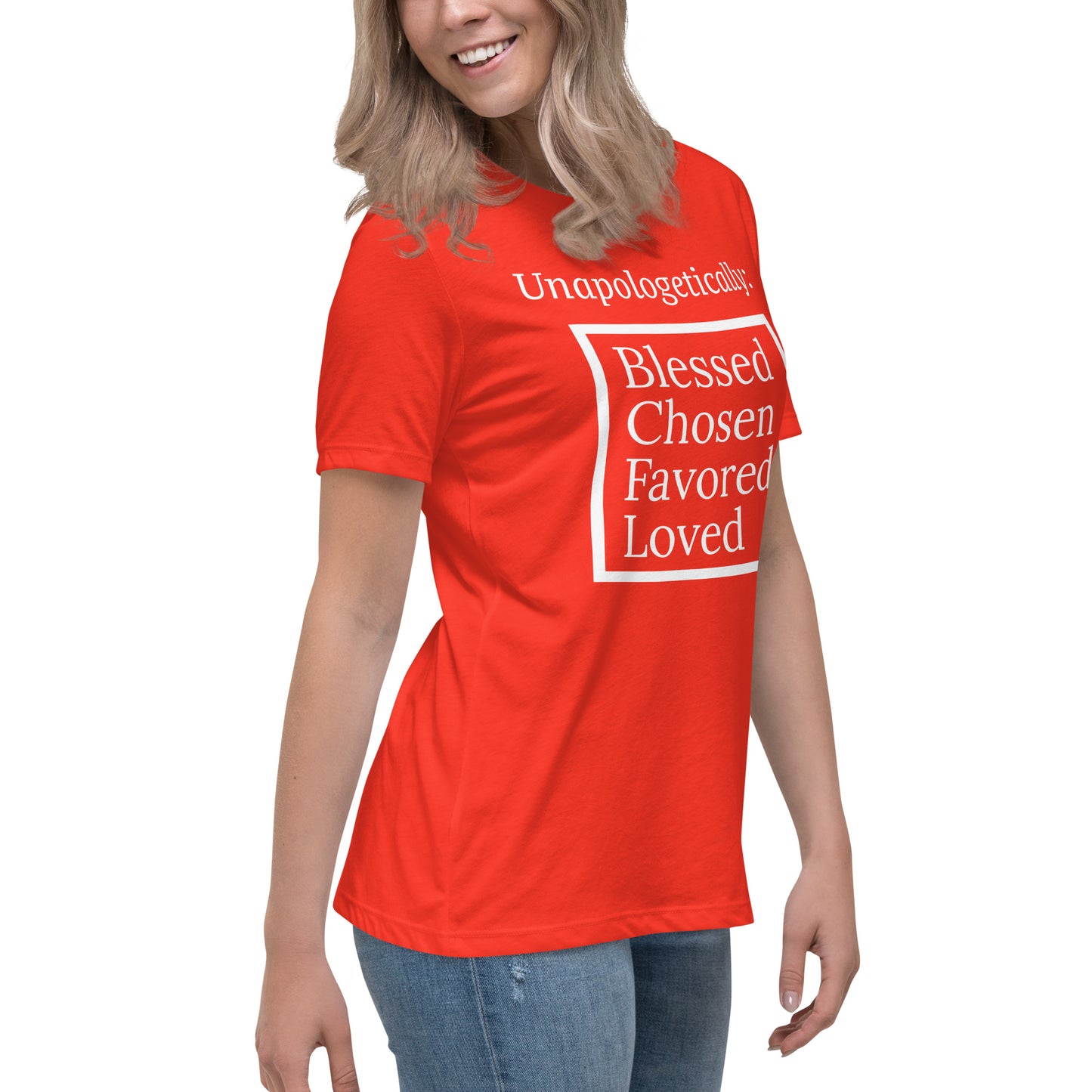 Unapologetic Women's Relaxed Cotton Tee (White print)