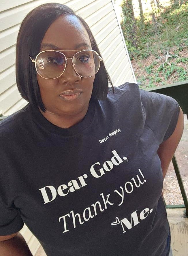 Dear God short-sleeve t-shirt (White Print)