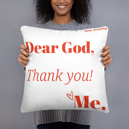 Dear God Square Throw Pillow - White/Red
