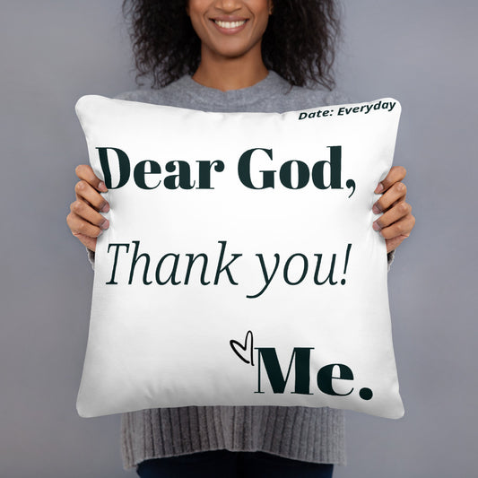Dear God Square Throw Pillow - White/Black