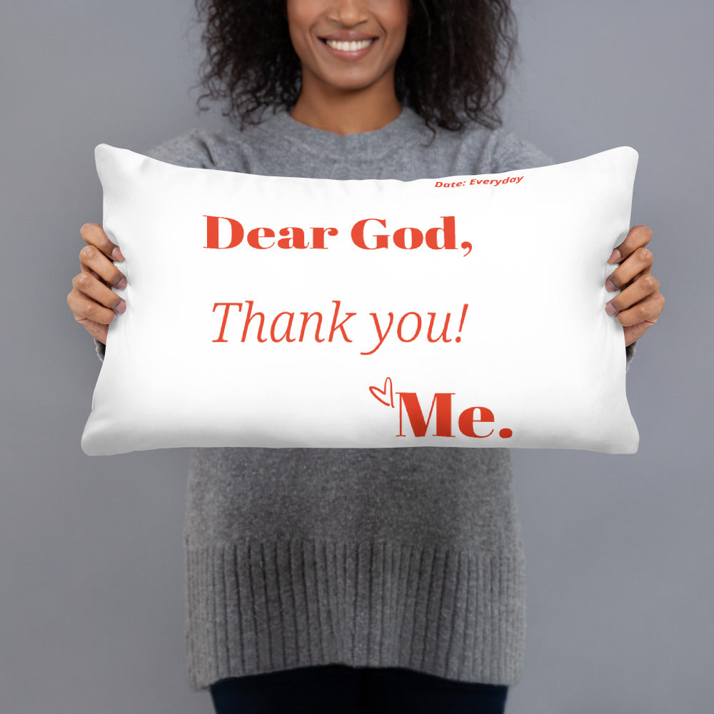 Dear God Square Throw Pillow - White/Red