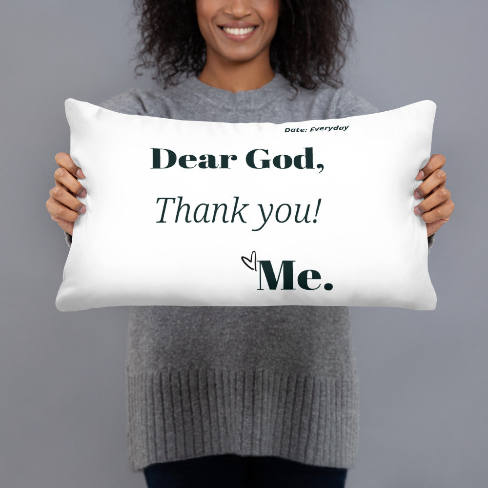 Dear God Square Throw Pillow - White/Black