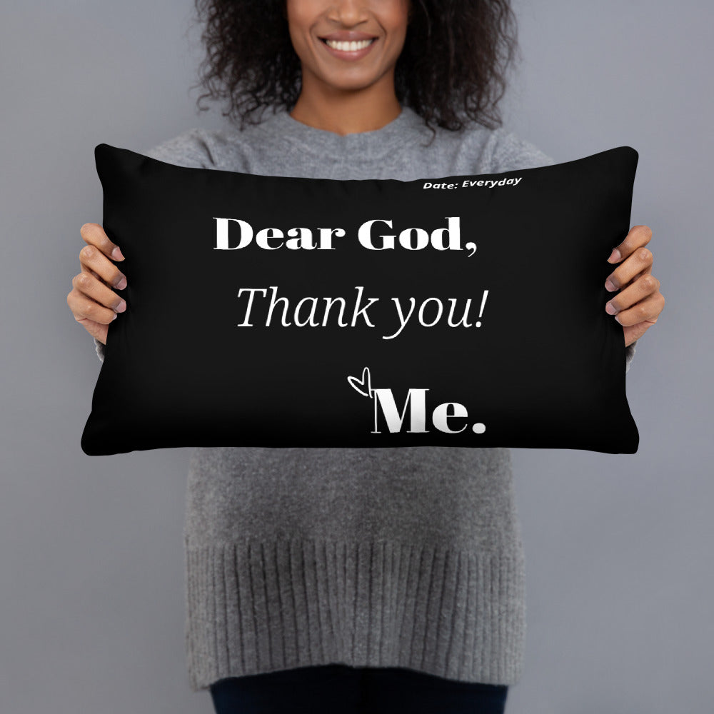 Dear God Square Throw Pillow - Black/White