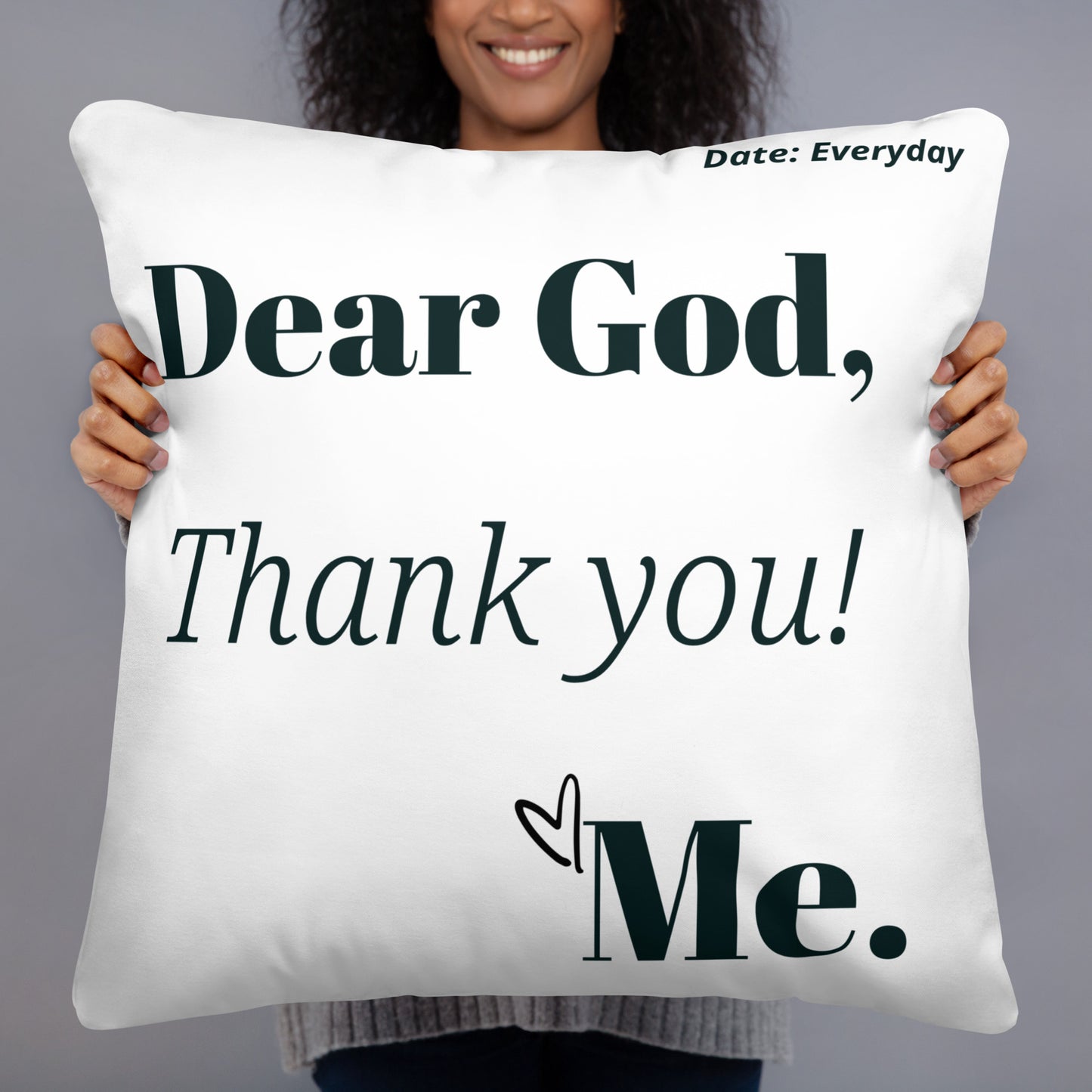 Dear God Square Throw Pillow - White/Black