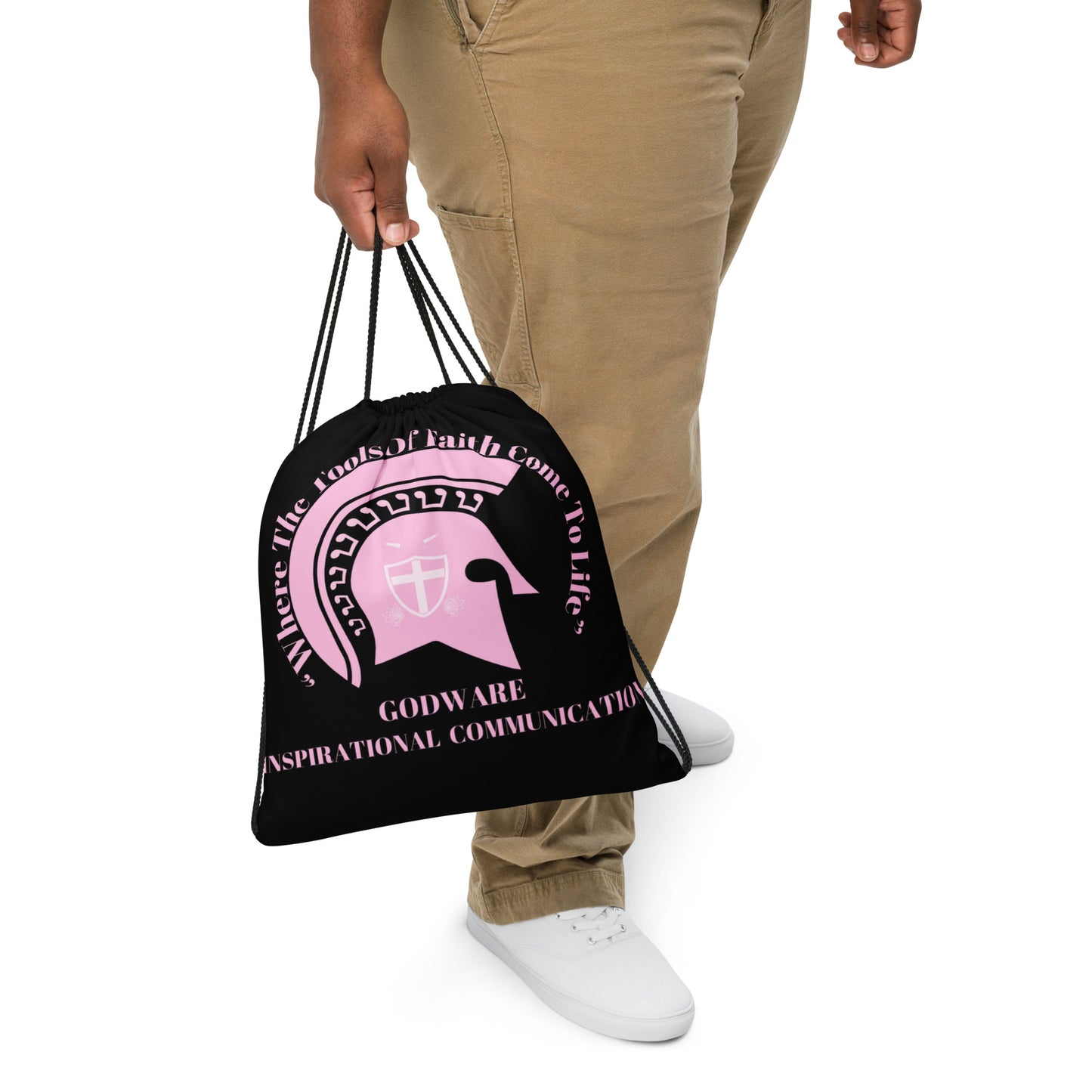 Godware Drawstring bag - Light pink/black