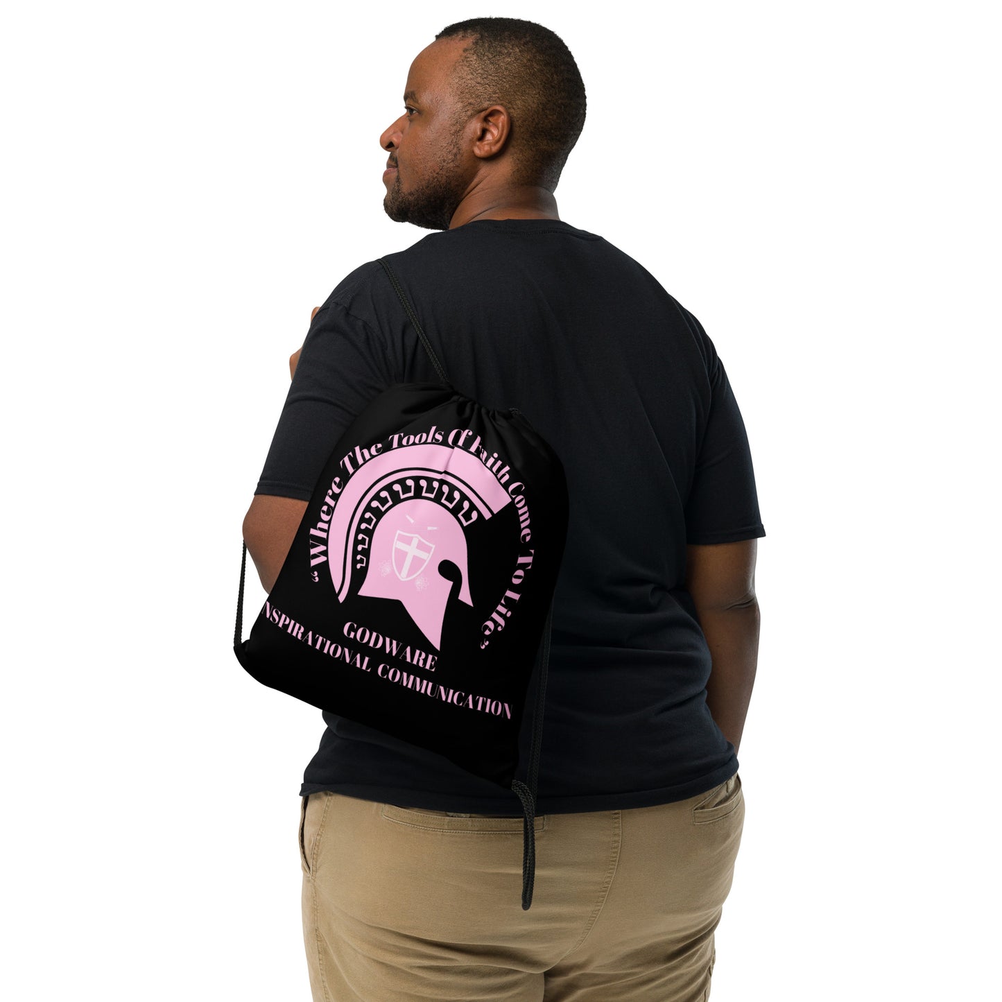 Godware Drawstring bag - Light pink/black