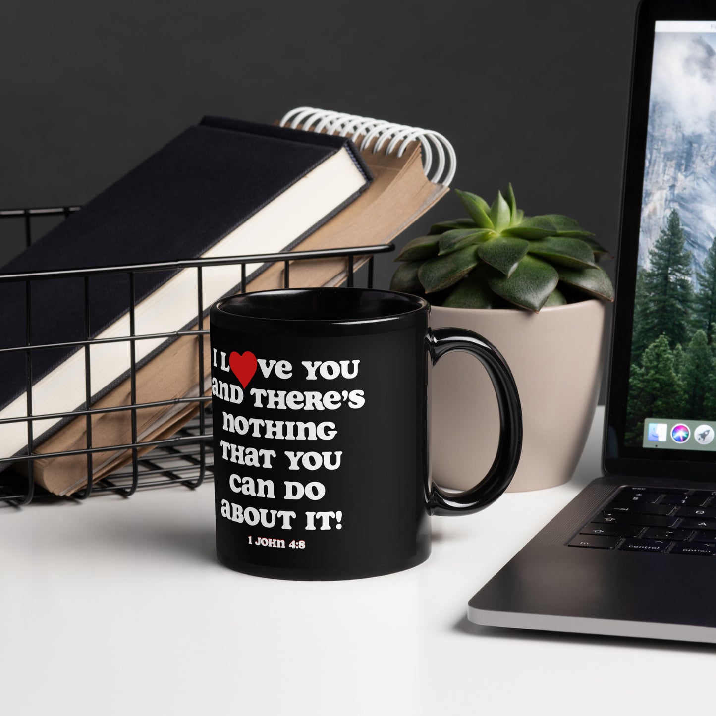 I Love You ceramic mug-black