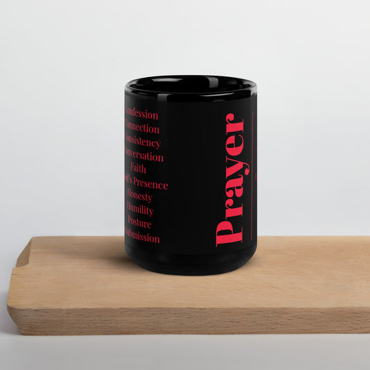 Mug - Prayer glossy ceramic - Red/Black