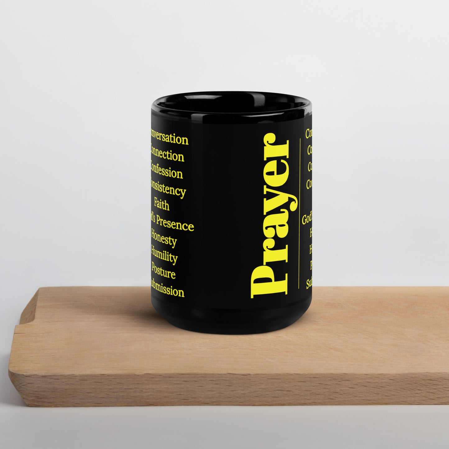Prayer glossy ceramic mug - Gold/Black