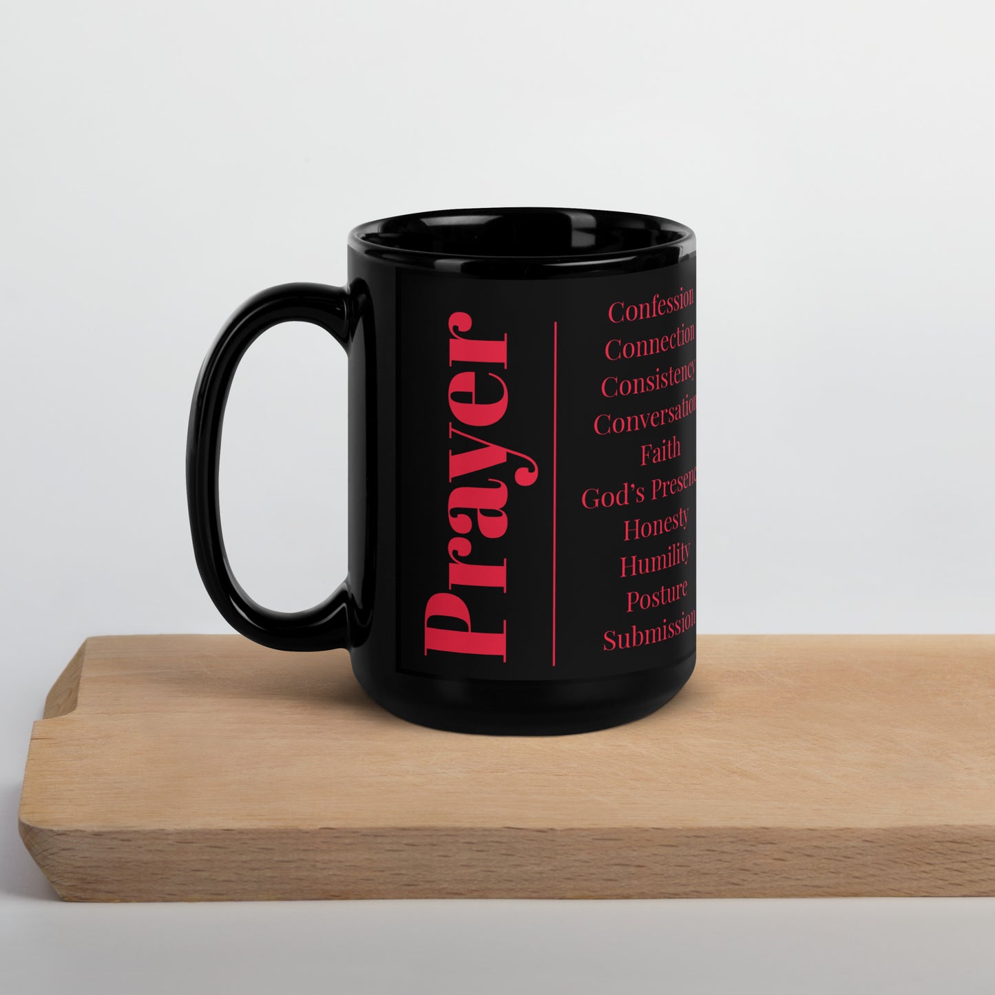 Prayer glossy ceramic mug - Red/Black