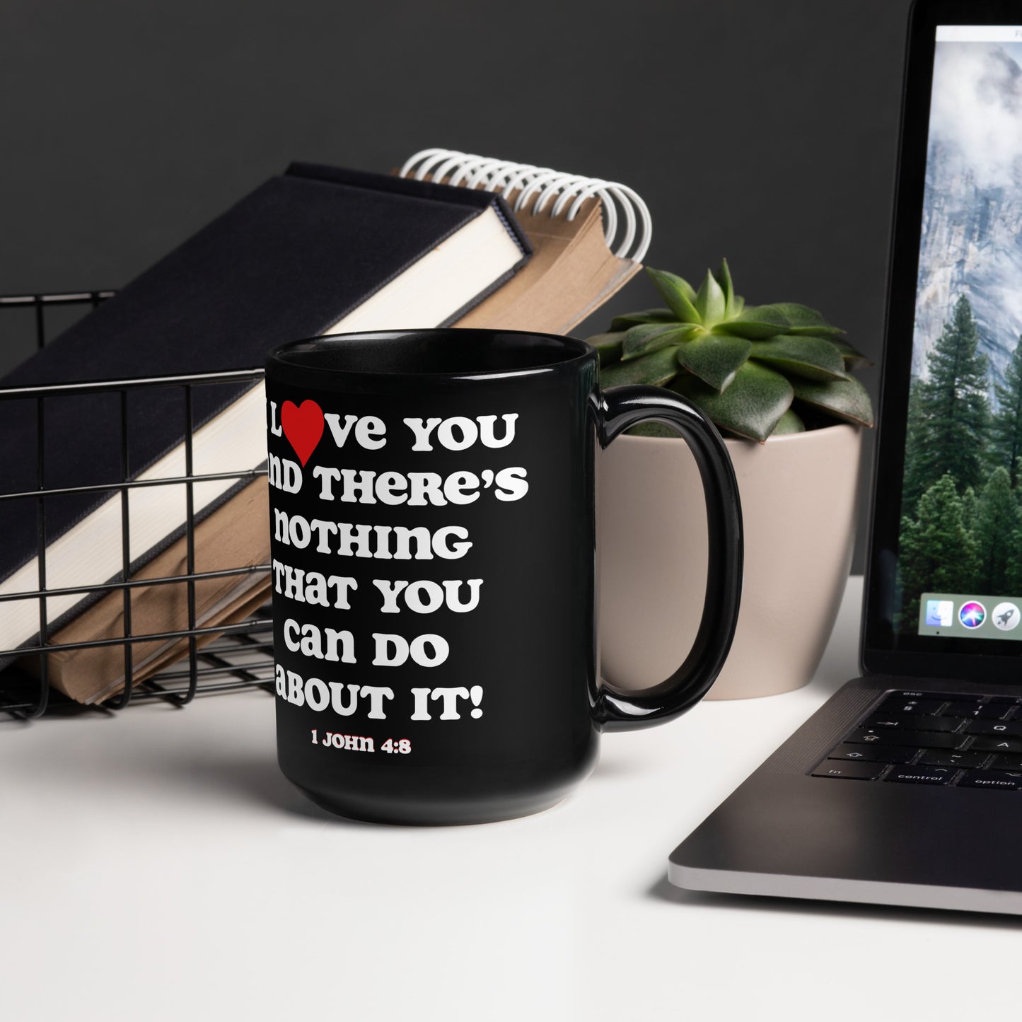I Love You ceramic mug-black