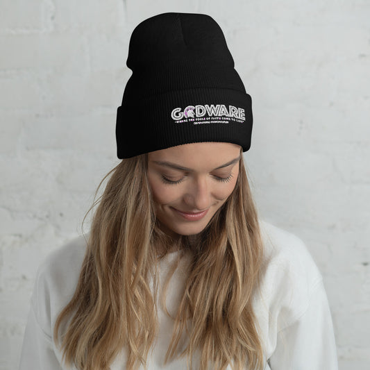 Godware Acrylic Logo Beanie - white print
