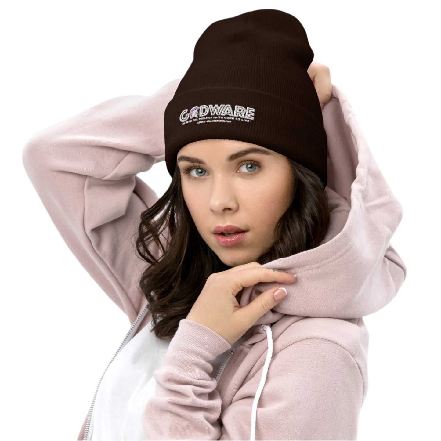 Godware Acrylic Logo Beanie - white print