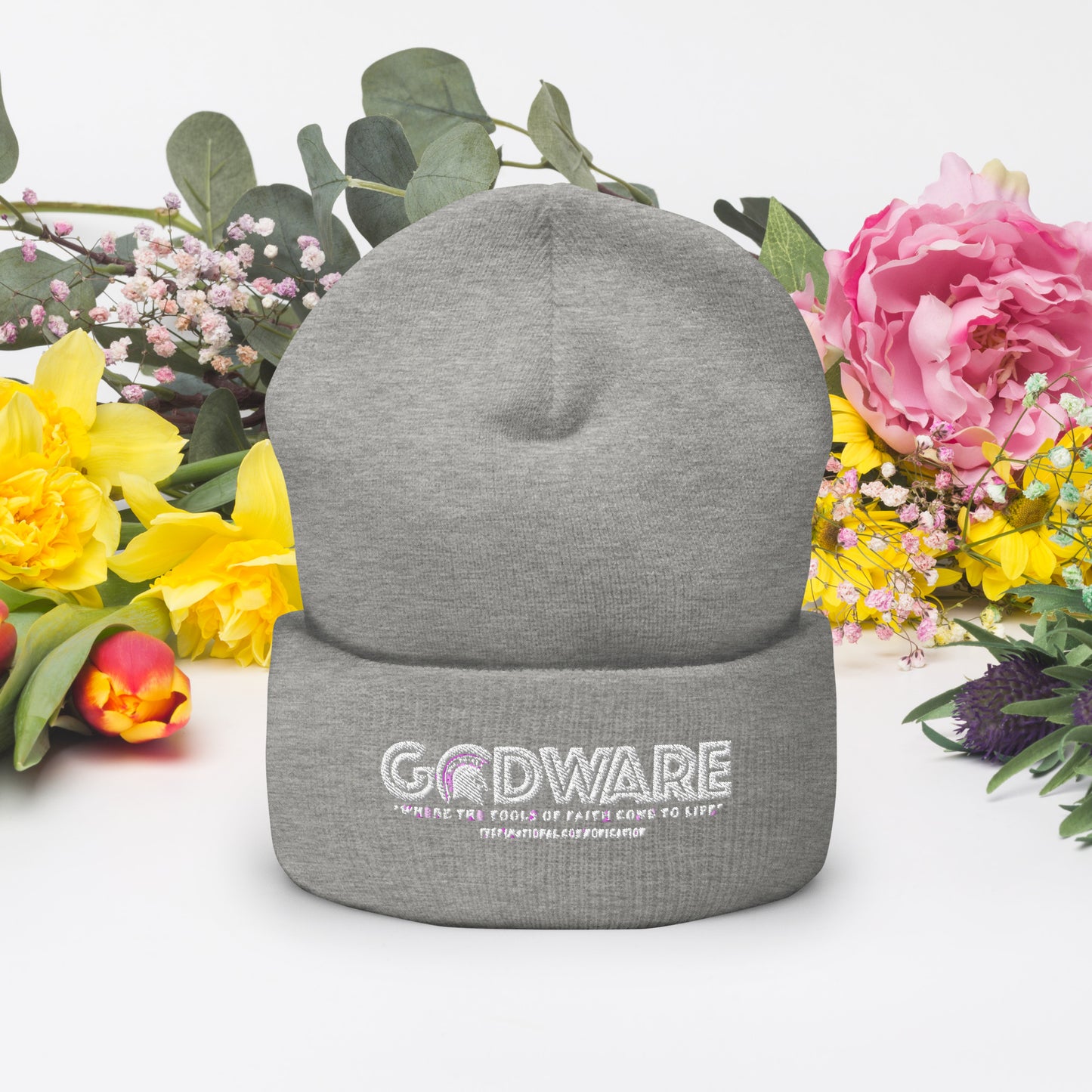 Godware Acrylic Logo Beanie - white print