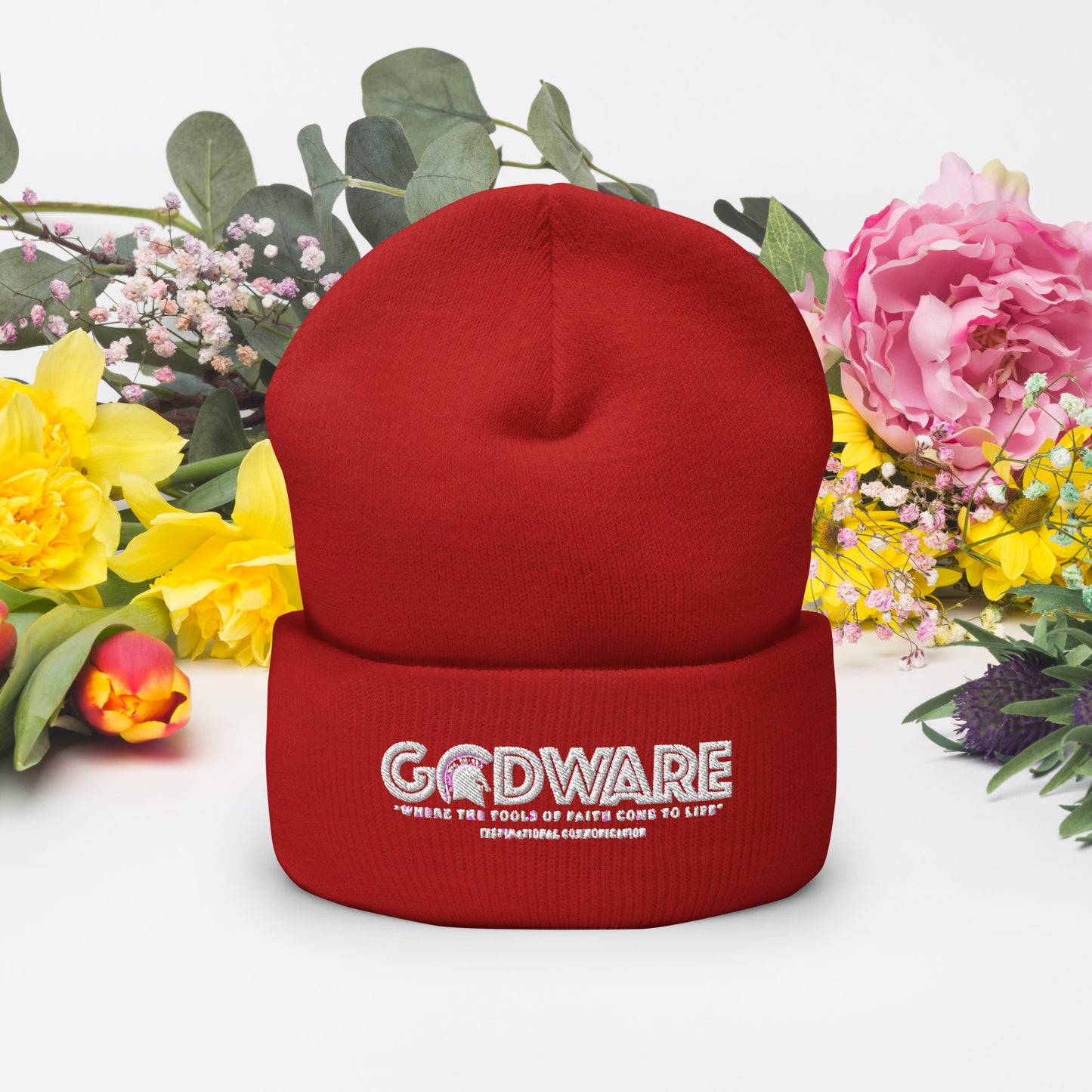 Godware Acrylic Logo Beanie - white print