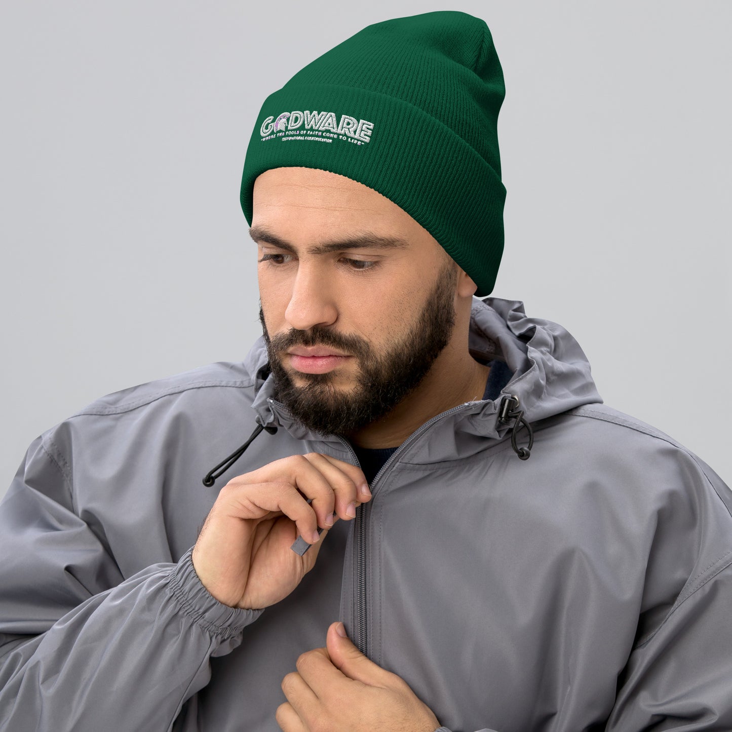 Godware Acrylic Logo Beanie - white print