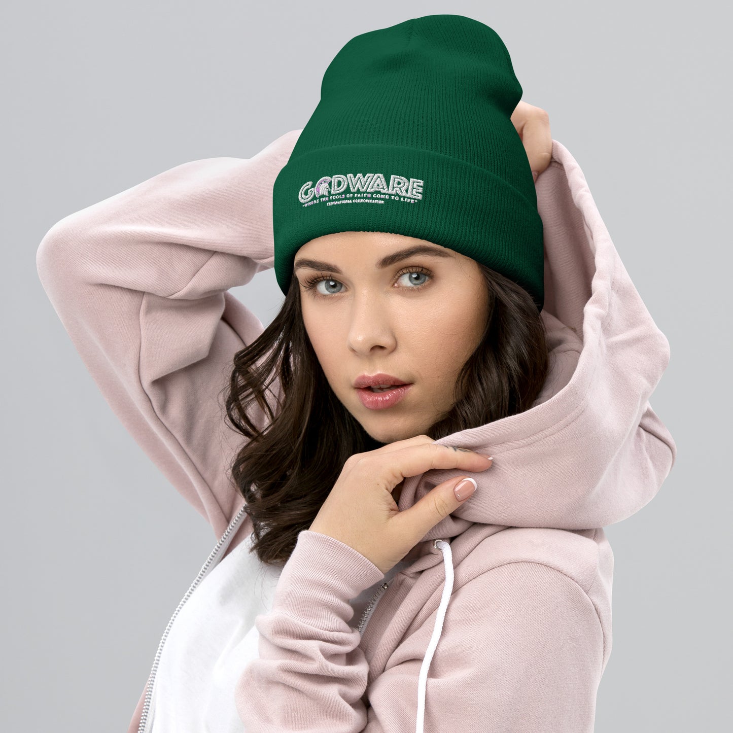 Godware Acrylic Logo Beanie - white print