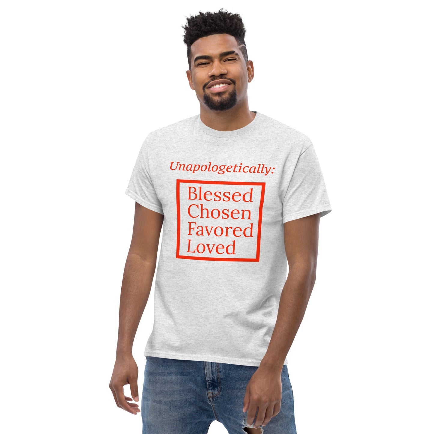 Unapologetic short-sleeved classic t-shirt (men) - Red Print