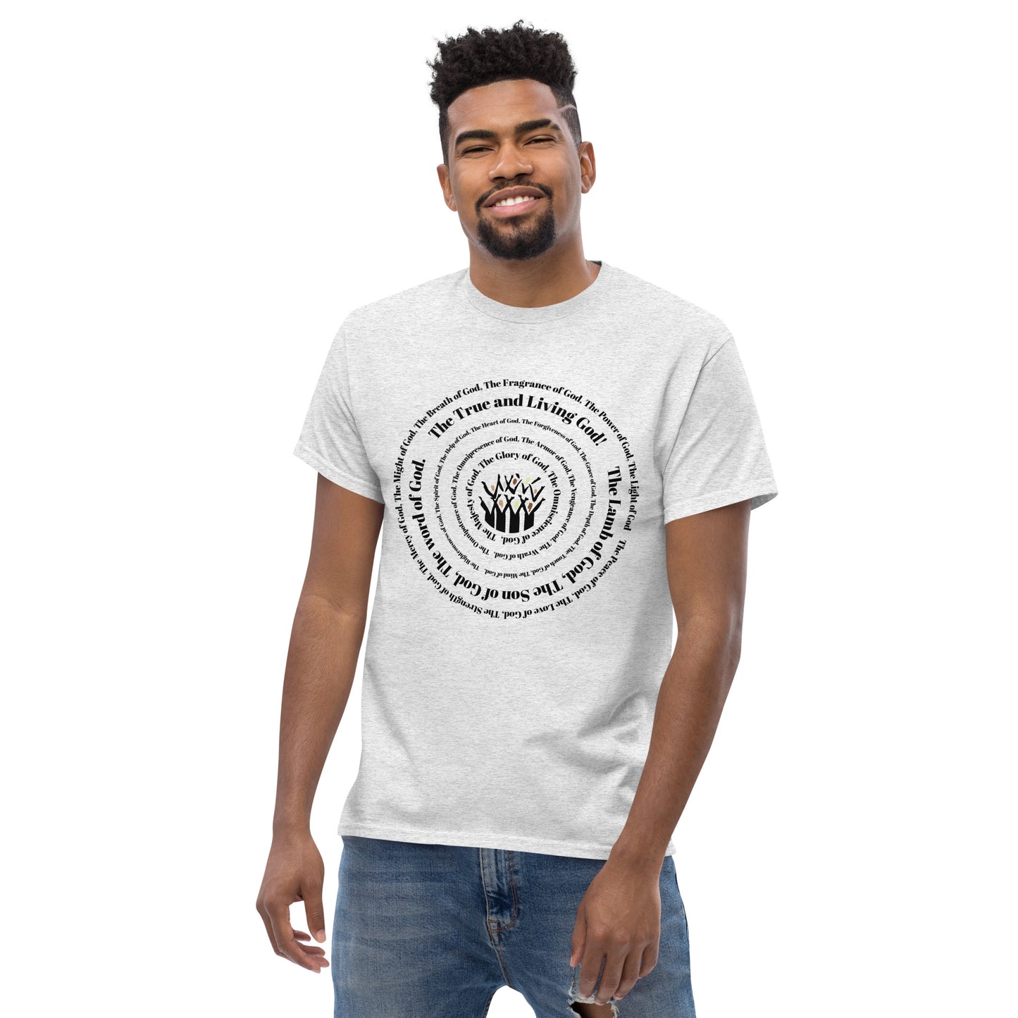 Attributes of God Men's cotton tee - Black print
